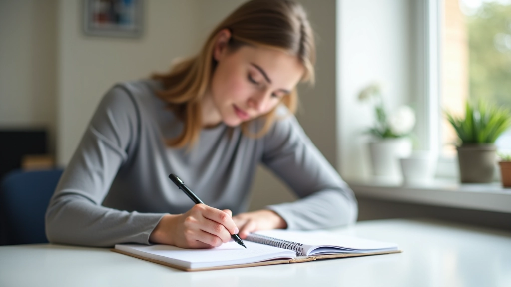Persoon werkt aan doelstellingen in notitieboek