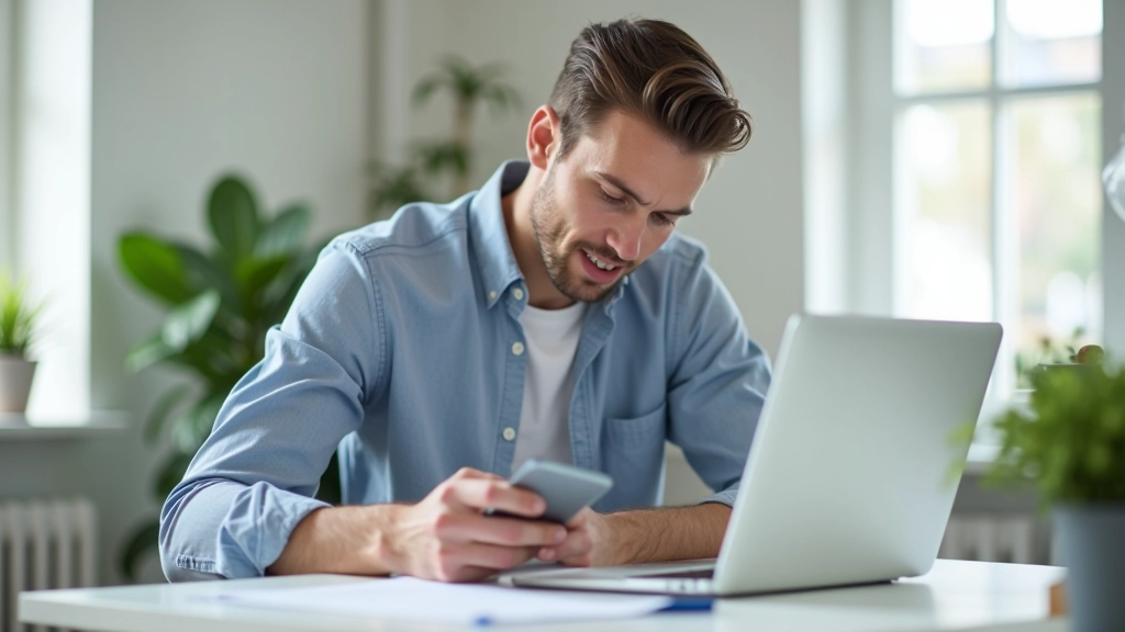 Persoon die smartphone wegzet en zich concentreert op werk, geen obsessief tracken